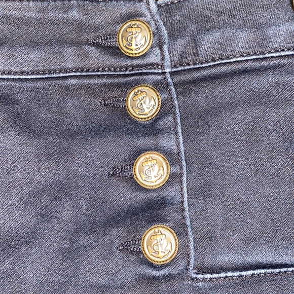 Cello Jeans Small Black Front Button Flap Stretch Denim Jean Shorts - Picture 7 of 14